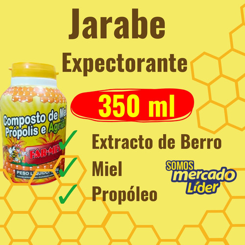 Jarabe Expectorante Extracto De Berro Miel Propóleo 350ml