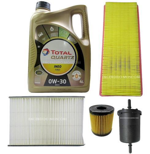 Kit 4 Filtros + 4 L Aceite Total Peugeot 308 408 Thp 1.6