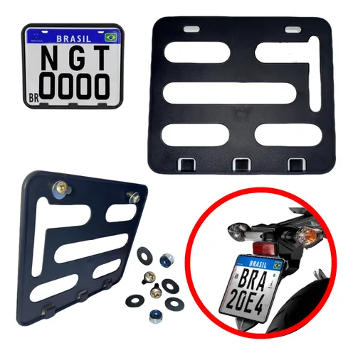 Suporte Reforço Protetor De Placa Moto Mercosul Com Parafuso