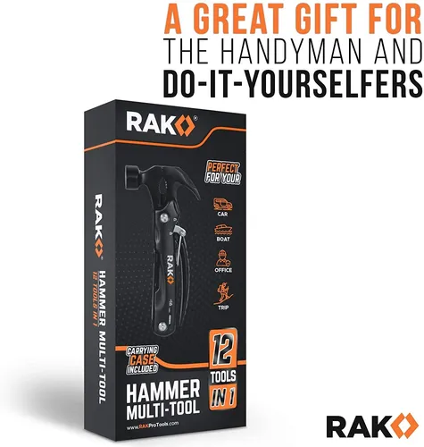 Martillo De Mano Multiherramienta 12 En 1 | Negro / Rak