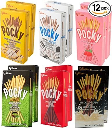 Pocky Galleta Palillo 6 Sabor Variety Pack (paquete De 12)