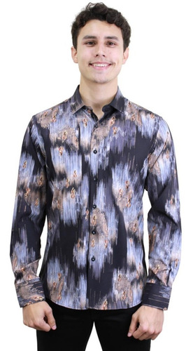 Camisa De Caballero Manga Larga Marca Benziny Ls5056 Casual