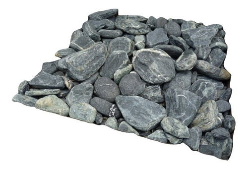 Piedra Negra Decorativa Jardin - Canto Rodado Premium 20 Kg