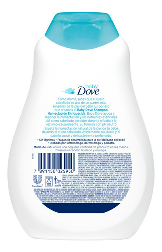 Shampoo Baby Dove X400 Ml Humectacion Enriquecida