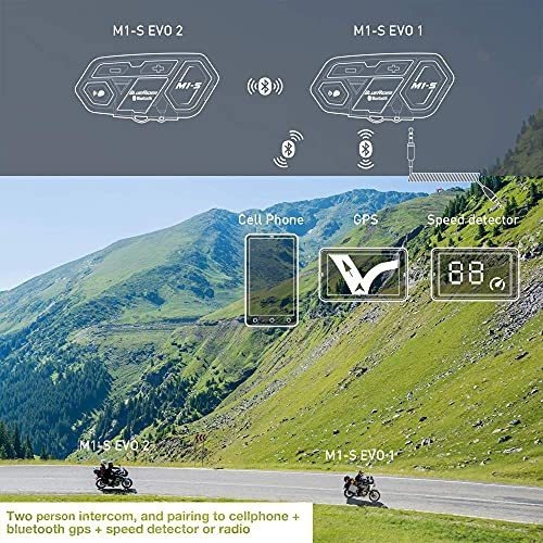 Imagen 3 de 6 de M1 Evo Audifono Bluetooth Para Motocicleta 4 Via Hasta