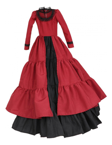 Vestido Para Muñeca Bjd 1/3, Mangas Largas, Rojo Oscuro