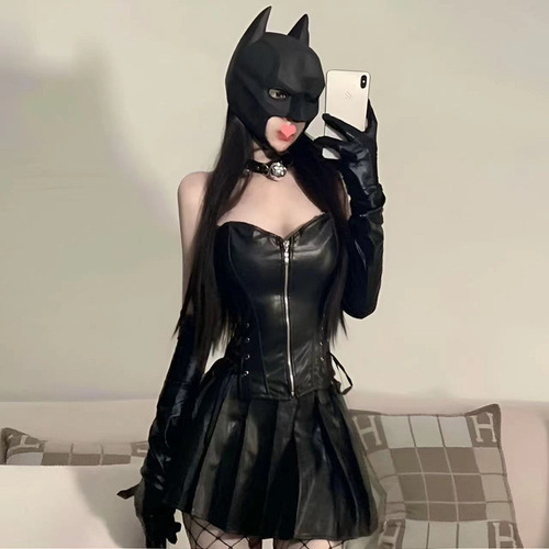Fantasia Set Capacete Sexy Cat Para Morcegos E Adultos, Tran