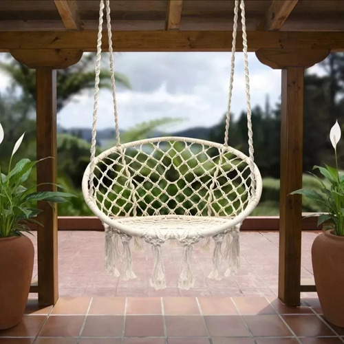 Hamaca Colgante Macramé Redonda Para 1 Persona