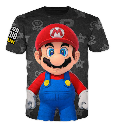 Camiseta Mario Bros Super Luigi Gamer Run Maker 3d