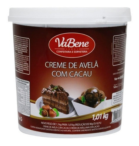 Creme De Avela Com Cacau Pote 1,01kg Vabene