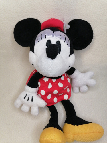 Peluche Original Minnie Mouse Blanco Y Negro Hallmark 26cm. 