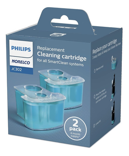 Philips Norelco Cartuchos De Limpieza Smartclean Jc302/52