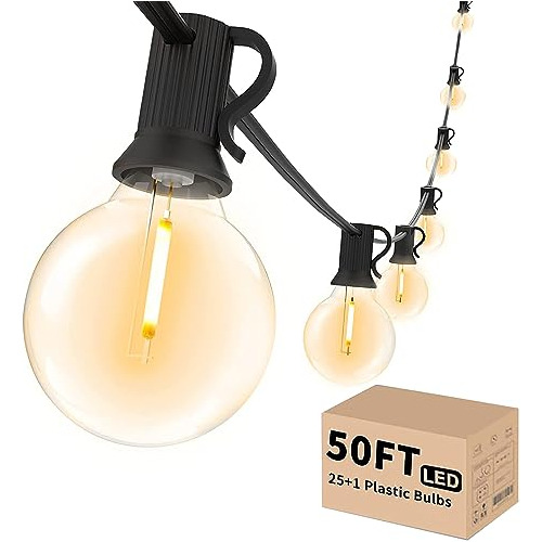 Luces Led Exteriores De 50 Pies, Luces De Globo Patio 2...