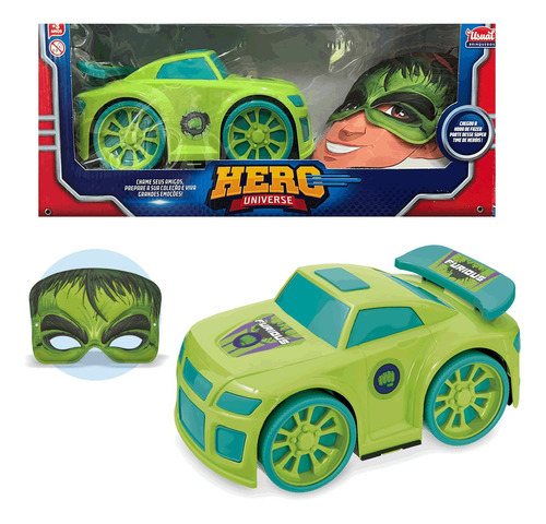 Brinquedo Carrinho E Máscara Super Hero Time Furious Usual