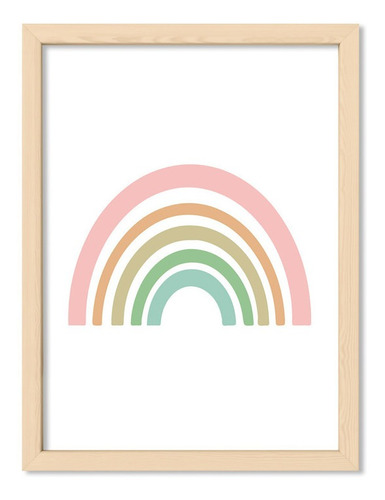 Cuadros Bebes 30x40 Chato Natural Rainbow En Pasteles