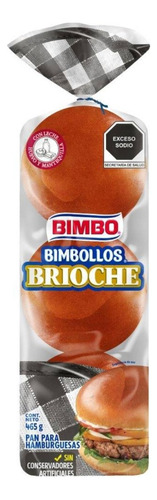 Pan Para Hamburguesa Bimbo Bimbollos Brioche 6 Pzas De 77.5