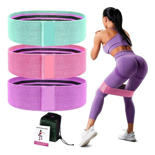 Kit 3 Faixa Elastica Hip Mini Band Treino Exercicio Academia