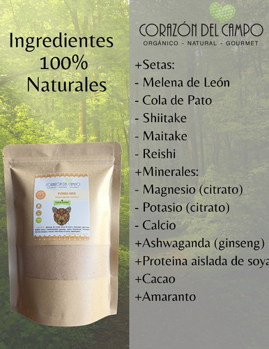 Mezcla De Setas,proteína,ginseng,melena León,cola Pato 300g