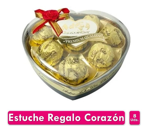 Estuche Regalo Chocolates Adro Corazón X8 Bombones 