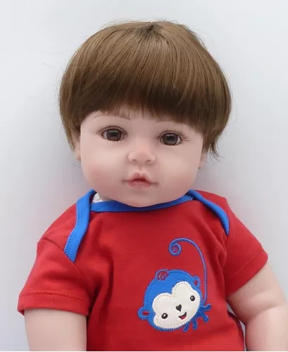 boneca bebe reborn menino realista corpo todo de silicone