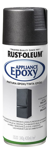 Spray Epóxi Preto Inox Brilho Para Eletro Metais  Rust Oleum