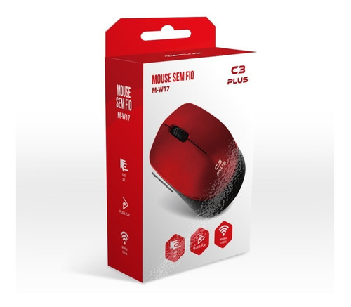 Mouse Wireless Sem Fio 1000dpi M-w17 C3tech Pilha Inclusa