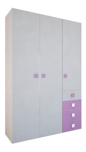 Ropero Placard 3 Puertas Nature Infantil Melamina Colores