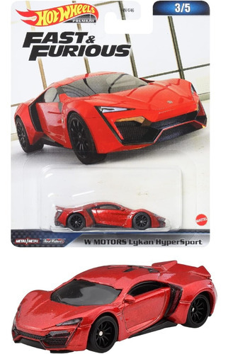 Hot Wheels Premium Fast & Furious W Motors Lykan Hyper Sport Color Rojo