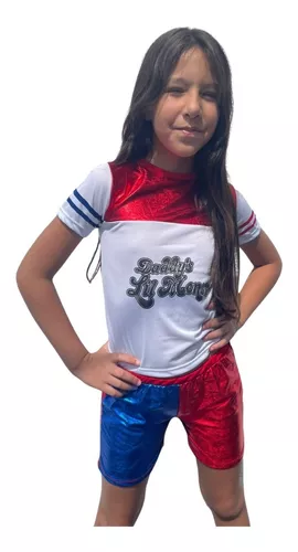 Fantasia Roupa Alerquina Infantil Arlequina Harley Quinn Esquadrão