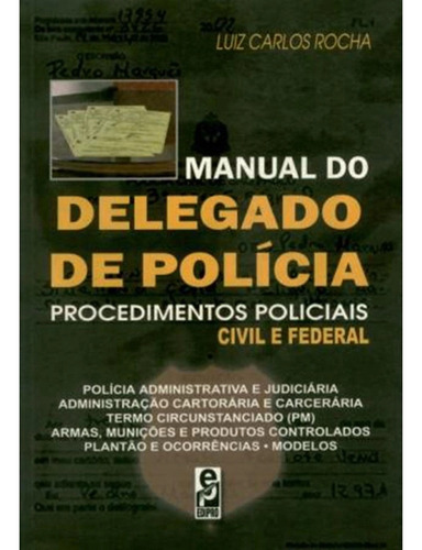 Libro Manual Do Delegado De Policia 01ed 02 De Rocha Luiz Ca