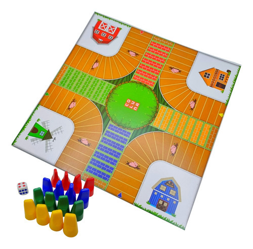 Jogo De Mesa Fazendinha Tabuleiro Infantil Brinquedo Em Mdf