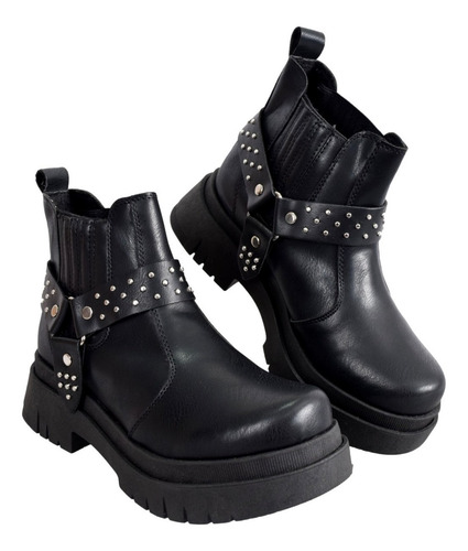 Imagen 2 de 7 de Bota Botineta Borcego Elastizado Cinturon Desmontable 878roc