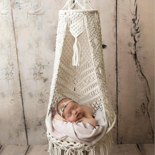 Hamaca De Macramé Con Borlas, Accesorio Para Fotografía,
