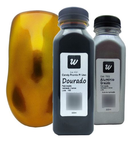 Tinta Automotiva Candy 300ml + Base Alumínio Graúdo 300ml