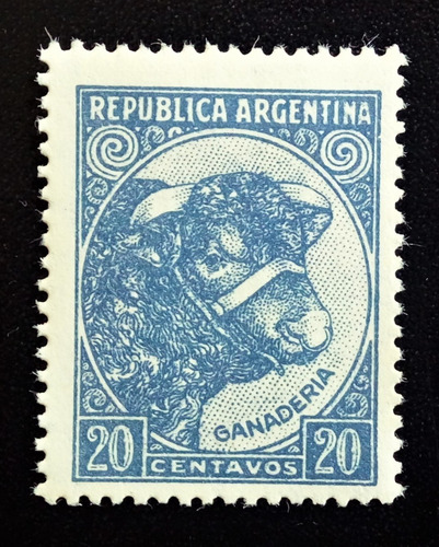 Argentina, Sello Gj 873 Toro 20c Mate Import 51 Mint L14942