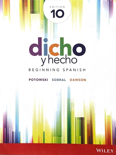 Libro: Dicho Y Hecho Beginning Spanish