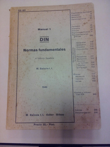 Manual 1 Din. Normas Fundamentales. Balzola. Año 1944.