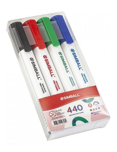 Marcadores Para Pizarra Blanca X4 Colores Recargable Simball