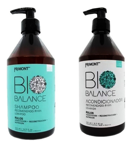 Kit Primont Bio Balance Rulos Shampoo Y Acondicionador 500ml