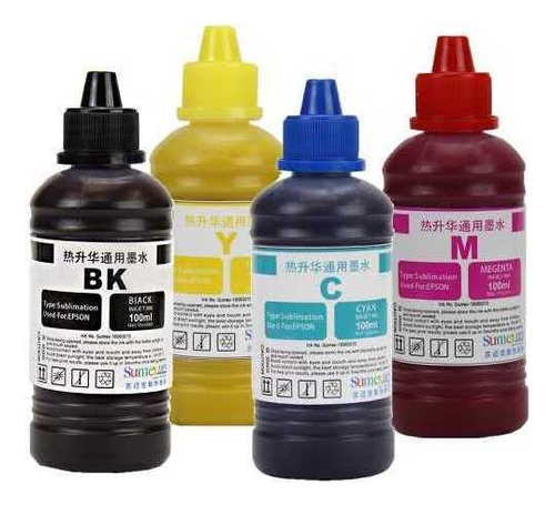 Tinta Sublimatica Conjunto Com 4 Cores De 100ml Cmyk