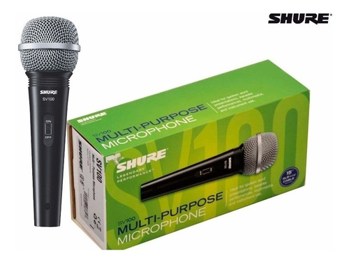 Microfono De Mano Shure Sv100 Voz C Cable Karaoke Iglesias