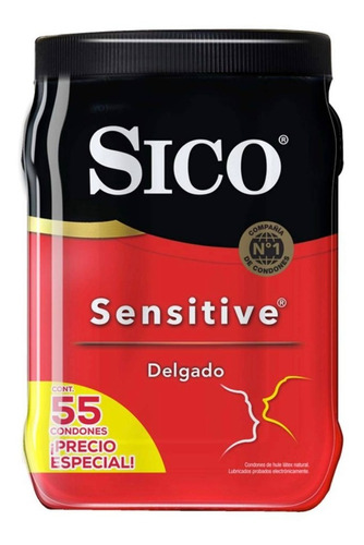 Preservativos Condondes Sico Sensitive Delgado Con 55 Piezas