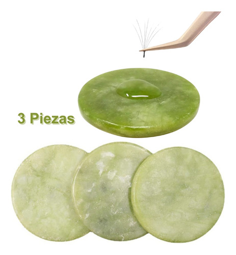 3 Piedras Jade Para Pegamento Extensiones De Pestañas 1x1