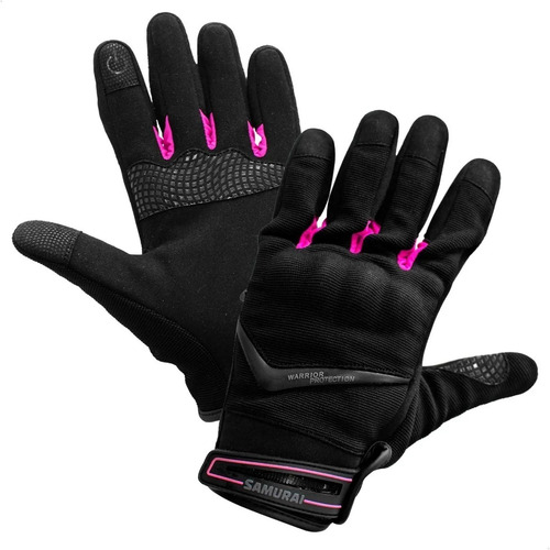 Imagen 2 de 6 de Guantes Samurai Tessen Rosa Corto Proteccion Lady Mujer Tmr