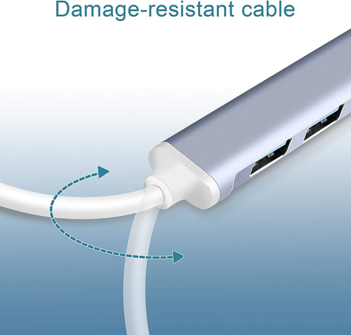 Concentrador Adaptador 3.0 Ultradelgado Con 4 Puertos Usb