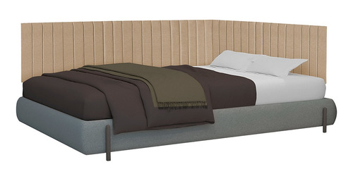 Cabeceira Em L Com Proteção Lateral Cama Box Casal
