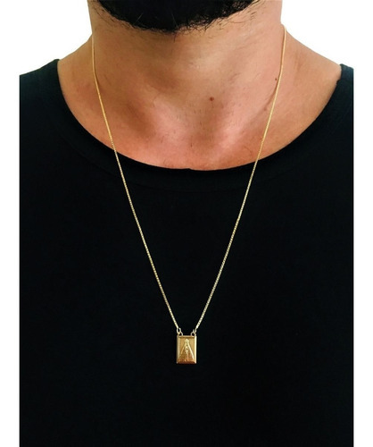 Escapulário Nossa Senhora Aparecida Ouro 18k 60 Cm Banhado Cor Dourado