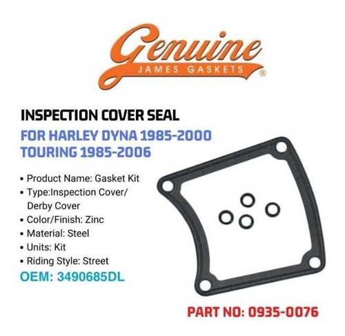 Gasket Inspección Harley Davidson James Genuine 34906-85d