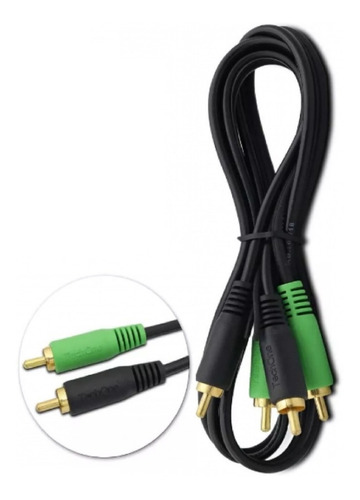 10cabos Rca Emborrachado Preto 4mm Svart By Techone 1 Metro