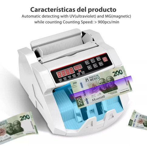 2 Máquinas Contadora De Billetes Detector De Billetes Falsos